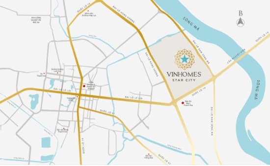 Vinhomes Star City nằm tại trung tâm thành phố Thanh Hóa 
